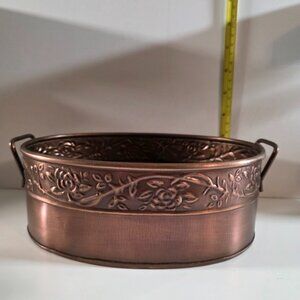 Oval Copper Color Decorative Planter 9" x 6" x 3"